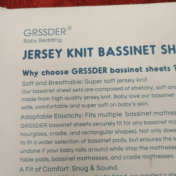 Grssder Baby Bedding Jersey Knit Bassinet Sheet Set 3-Pack High Stretchy Super S - Picture 7 of 8